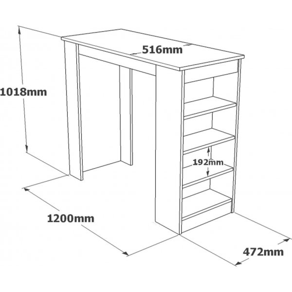 Style barbord - Furu/hvit Style barbord - Furu/hvit