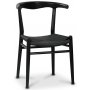 Spisegruppe Smokey rundt spisebord 120 cm inkl 4 Berit spisestol - Grfarget eik/svart