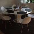 Kundebilde Cecilia spisebord rundt Ø150 cm - Hvit/krom