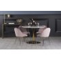 Plaza spisegruppe, marmorbord med 4 st Plaza flyelstoler - Rosa/Hvit/Messing