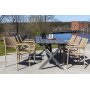 Scottsdale utespisegruppe med 6 stk karmstoler (stablebare) og spisebord 190 cm - Natur