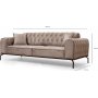 Siesta Capitone 3-seters sofa - Krem