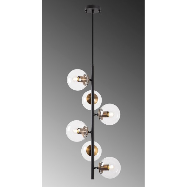 Fasettert taklampe 10480 - Sort/antikk
