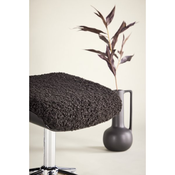 Hagn hvilestol med fotskammel - Sort / Krom + Tekstilrens for mbler