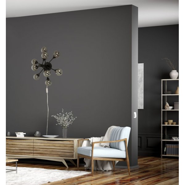 Vegglampe Cosmos - Svart/røykgrå Vegglampe Cosmos - Svart/røykgrå