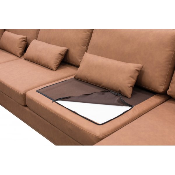 Soffa 322 cm brun PU - Ranger Soffa 322 cm brun PU - Ranger