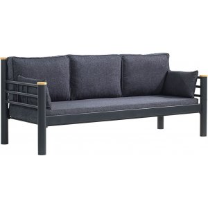 Kappis 3-seters utesofa - Svart/antrasitt + Møbelpleiesett for tekstiler Kappis 3-seters utesofa - Svart/antrasitt + Møbelpleiesett for tekstiler