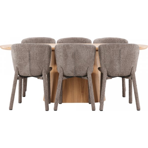 Spisebord Stjärnö med 6 Astoria stoler - Brun + 6.00 x Stolpute Spisebord Stjärnö med 6 Astoria stoler - Brun + 6.00 x Stolpute