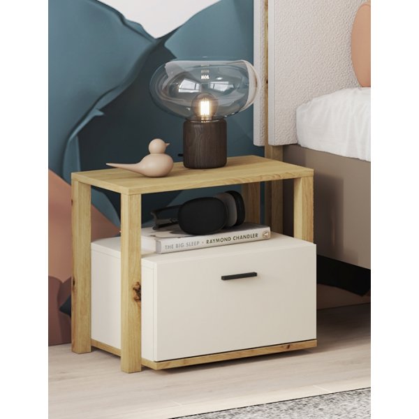 Lenny nattbord - Artisan eik/beige/trøffel Lenny nattbord - Artisan eik/beige/trøffel