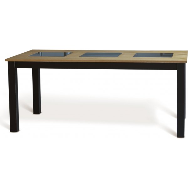 Jasmin spisebord 180 x 90 cm i eik med sorte ben