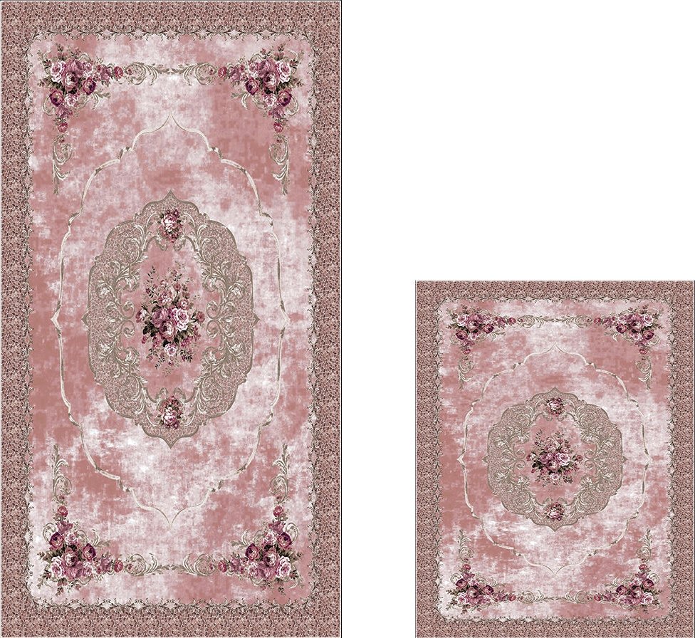 Levi baderomsteppesett (2 stk) - 60 x 100 cm (1 stk) / 60 x 150 cm (1 stk) - Gummitepper, Tepper