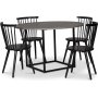 Sintorp spisegruppe, rundt spisebord 115 cm inkludert 4 stk. Castor pinnestoler - betong (laminat)