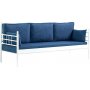 Manyas 3-seters utesofa - Hvit/bl + Tekstilrens for mbler