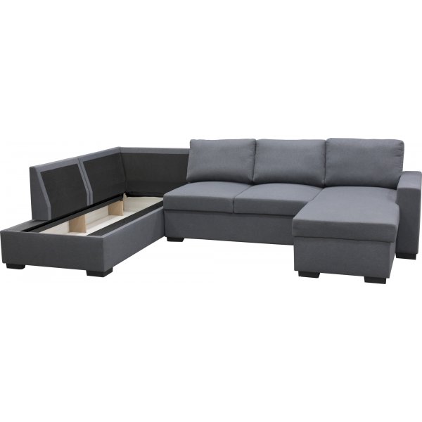 Sofa U-formet sofa 309 cm mørkegrå stoff - Solna + Tekstilrens for møbler Sofa U-formet sofa 309 cm mørkegrå stoff - Solna + Tekstilrens for møbler