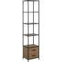 Seaford bokhylle 42x185 cm - Sort/eik