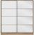 Kapusta garderobe med speildr, 180 x 52 x 190 cm - Brun/hvit