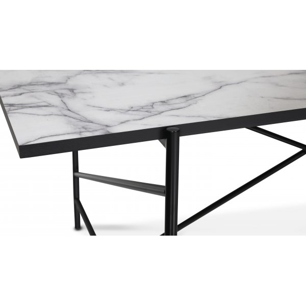 Portland spisebord 180 cm - Marmorm�nster/svart