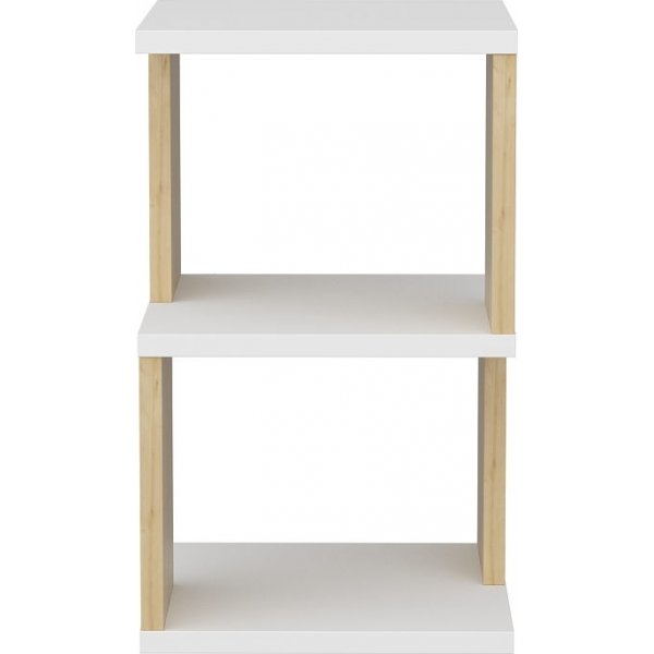 Carter nattbord - Hvit/eik