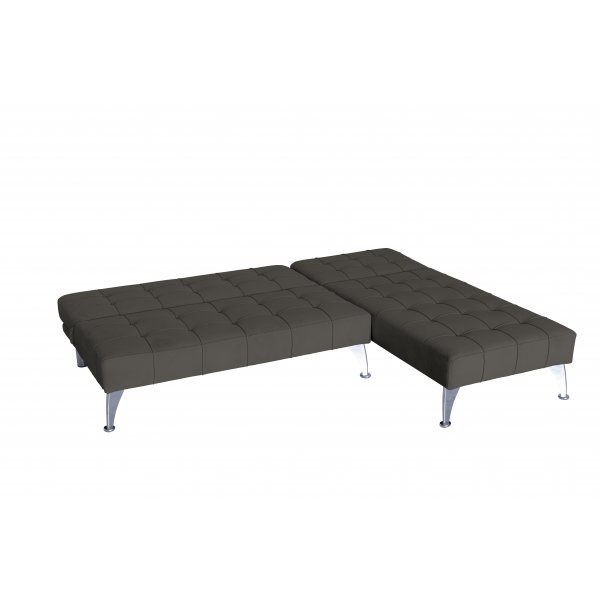 Sovesofa med divan brun flyel 198 cm
