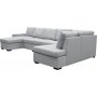 Solna stor U-sofa med oppbevaring 367 cm - Lys gr + Tekstilrens for mbler