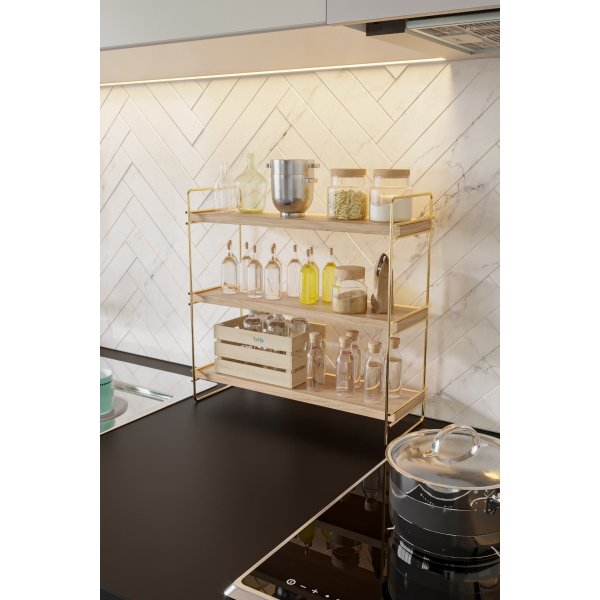 Masa vegghylle - Gull/brun Masa vegghylle - Gull/brun