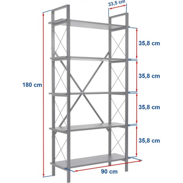 Elysian bokhylle - Valntt/svart