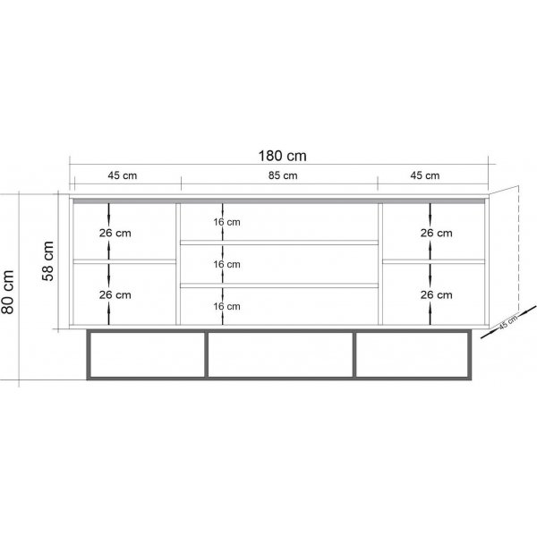 Quantum Verda skjenk - Furu/svart Quantum Verda skjenk - Furu/svart