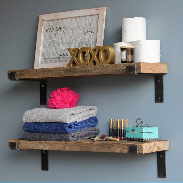 Lamba vegghylle 4 - Svart/valnøtt Lamba vegghylle 4 - Svart/valnøtt