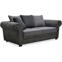 Delux 2-seter sofa med konlvoluttputer - Grå/Antrasitt/Vintage Delux 2-seter sofa med konlvoluttputer - Grå/Antrasitt/Vintage