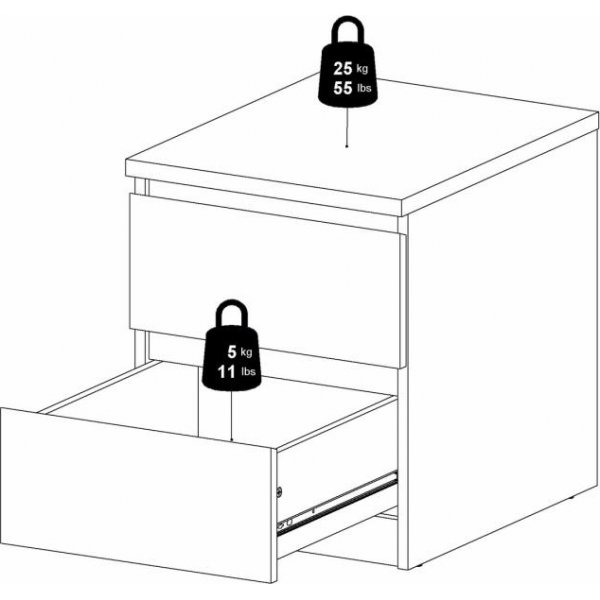 Naia nattbord 2 - Hvit Naia nattbord 2 - Hvit