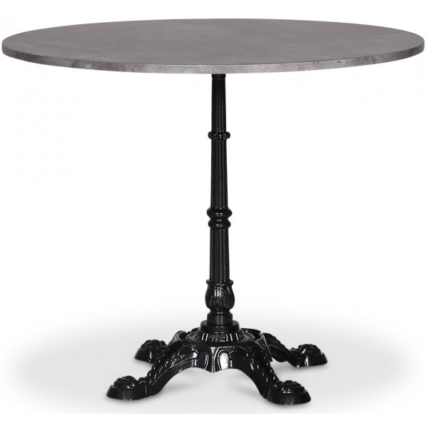 Mystery bord, rundt, 90 cm - Svart understell / betongimitasjon