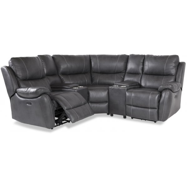 Enjoy Hollywood recliner-hjørnesofa - 3-seter (el) i grått kunstskinn Enjoy Hollywood recliner-hjørnesofa - 3-seter (el) i grått kunstskinn
