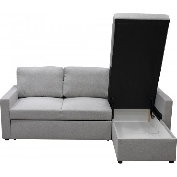 Dream divansofa med sengefunksjon og oppbevaring - lys gr
