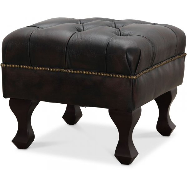 Vivaldi fotskammel - Brunt skinn + M�belrengj�ring