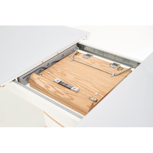 Mervin spisebord uttrekkbart -Hvit/gull eik