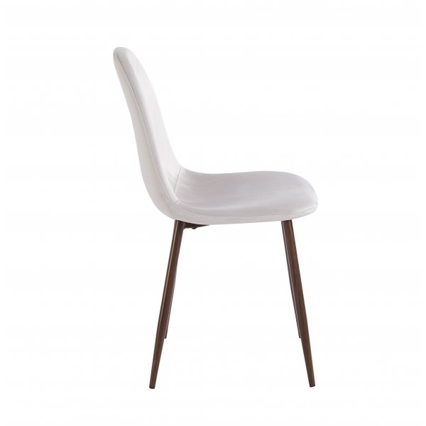 Olmo spisebord Ø90 cm i valnøtt/svart med 2 Alfred spisestoler i beige fløyel og ben i valnøtt Olmo spisebord Ø90 cm i valnøtt/svart med 2 Alfred spisestoler i beige fløyel og ben i valnøtt