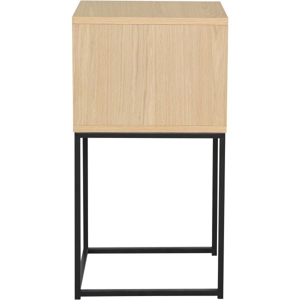 Domino nattbord med hylle - Hvitpigmentert eikefiner Domino nattbord med hylle - Hvitpigmentert eikefiner