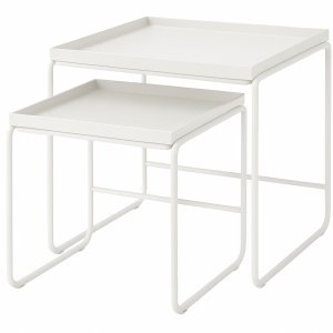 Satsbord Hvitt i Sett med 2 stk bord Satsbord Hvitt i Sett med 2 stk bord