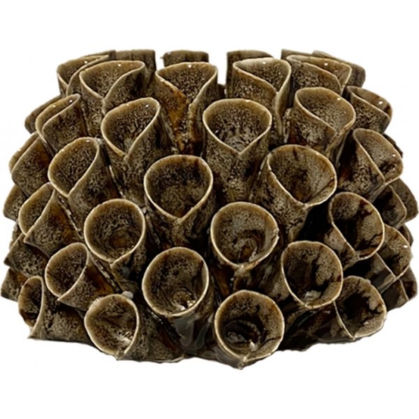 Shelly lyslykt 12 x 12 x 7 cm - Brun