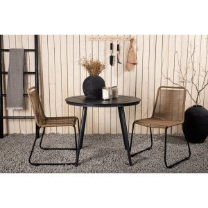 Pause uteservering med 2 Lindos stoler - Beige/Sort