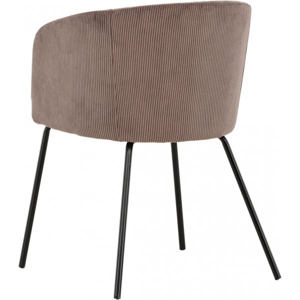 Berit spisestol - Brun kordflyel