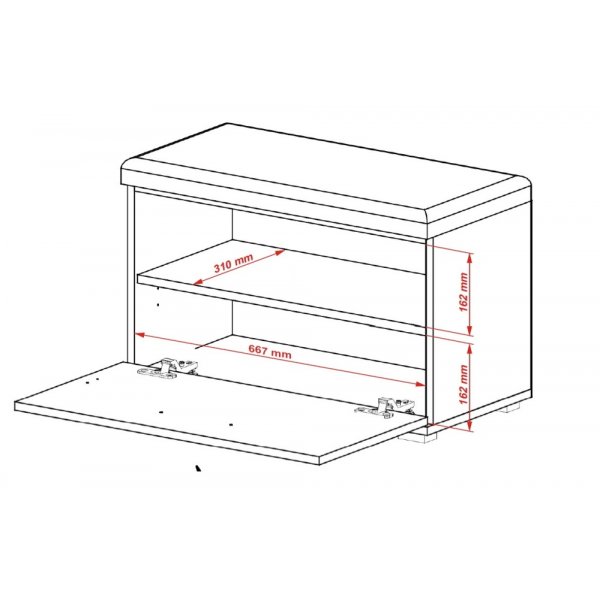 Abdel skoskap - Sonoma Eik/hvitt
