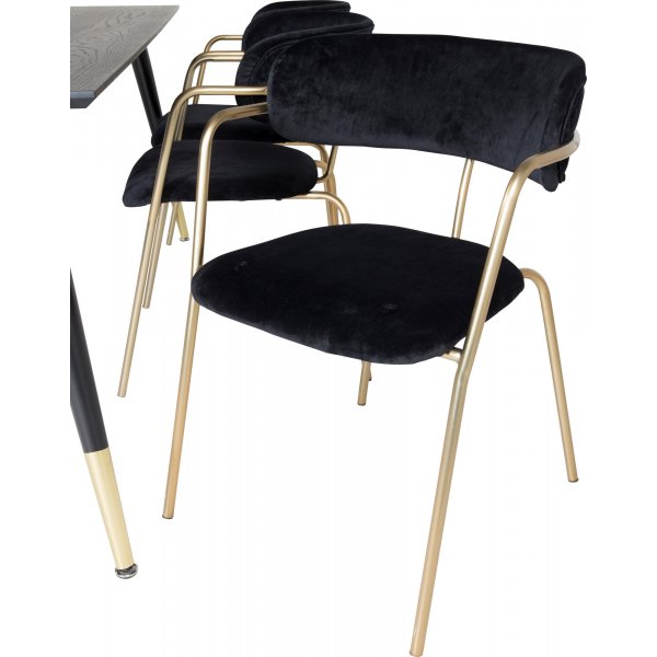 Tell karmstol - Svart/messing Tell karmstol - Svart/messing