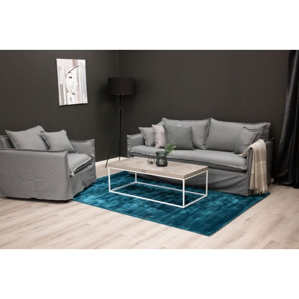 Salongbord Trinidad - Hvit Metall / Betongimitasjon