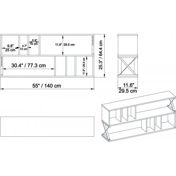 Termas mediebenk - Valnøtt/svart Termas mediebenk - Valnøtt/svart
