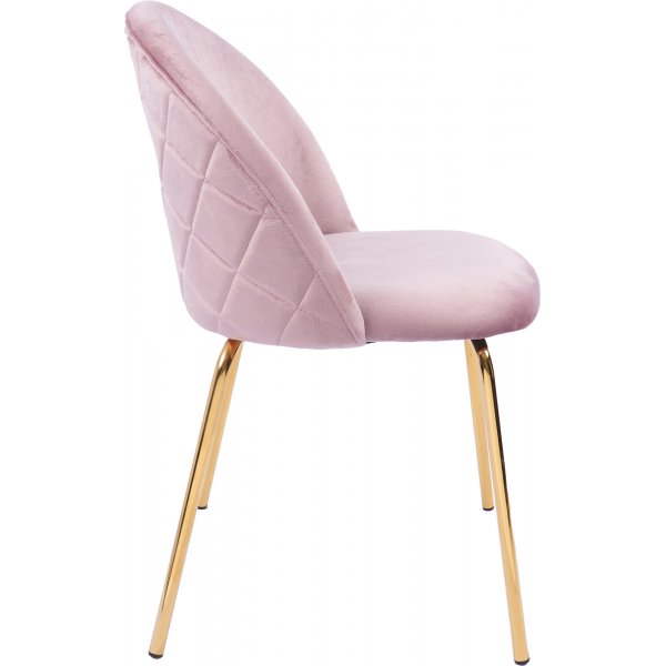 Plaza velvet stol - Lys rosa / messing + Mbelftter