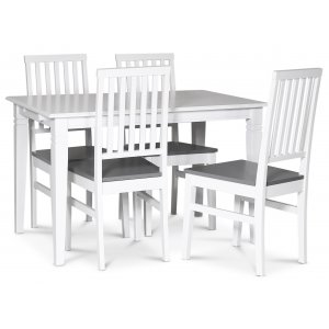 Sandhamn spisegruppe; 120 cm bord med 4 Fr spisestoler