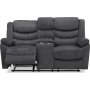 Tampa elektrisk 2-seters reclinersofa + konsoll - Grtt stoff