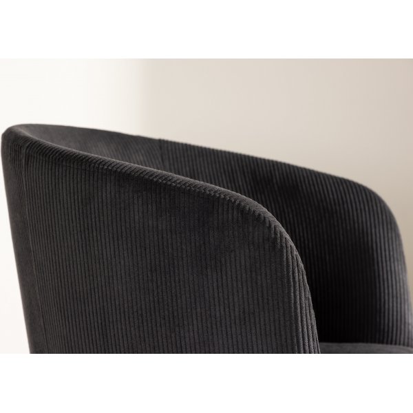 Berit spisestol - Sort kordflyel