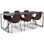 Atlantic spisegruppe: Lazio bord + 6 stk Atlantic Sled stoler brown PU